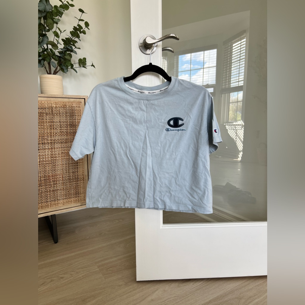 Champion Crop Tee - Size Small - Light Blue